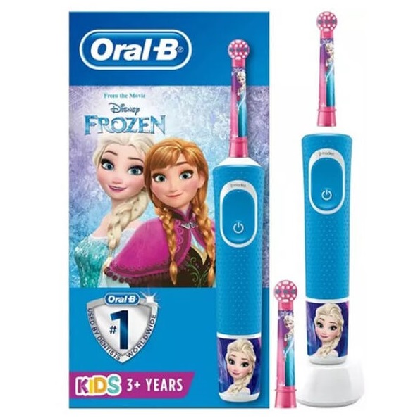 4210201241379-1.jpg مسواک برقی اورال بی Oral-B بچگانه ویتالیتی Frozen با یدک اضافه - تصویر 1