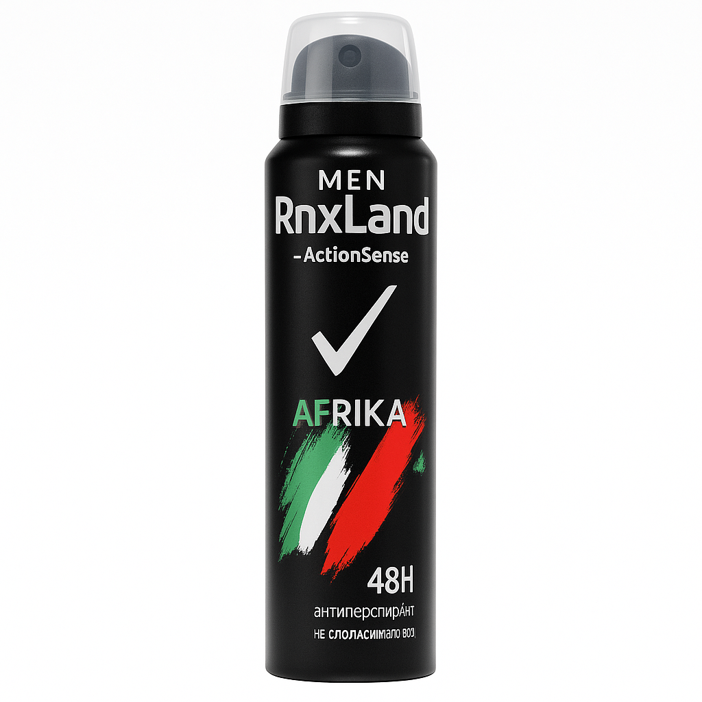 Rnxland-africa-spray.png اسپری مردانه رنکسلند Rnxland رایحه Afrika حجم 150 میل - تصویر 1