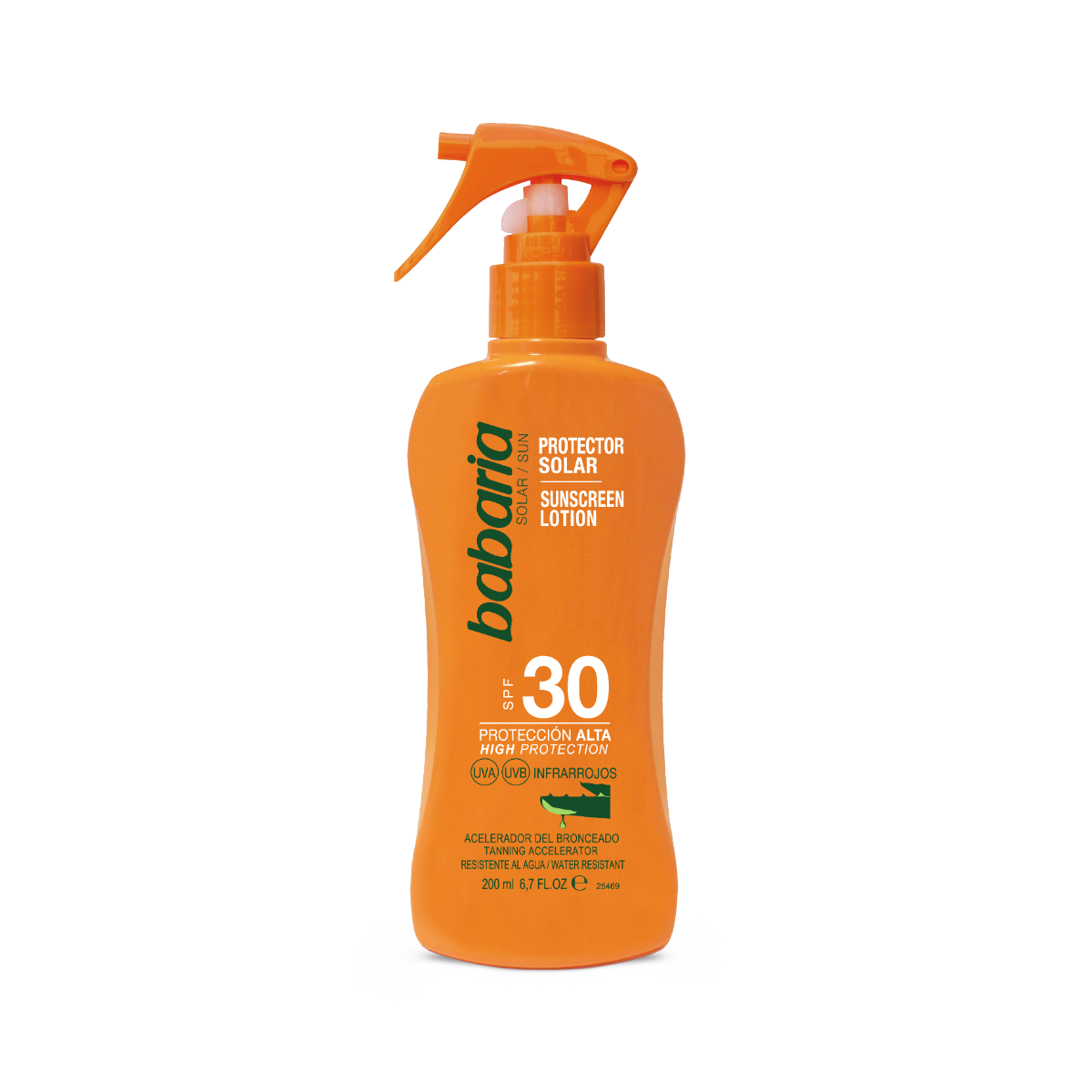 babaria-sunscreen-spray-200ml-1.png اسپری ضد آفتاب باباریا Babaria حجم 200 میل - تصویر 1